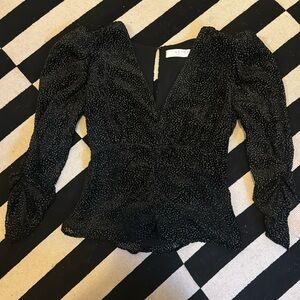 ASTR the label black long sleeve blouse
